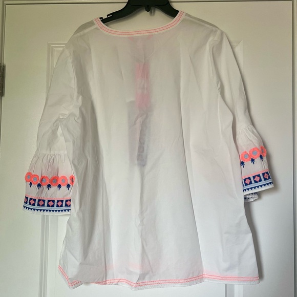 NWT Lilly Pulitzer Rissa Tunic Top White Embroidery Bohemian 100% Cotton Sz XL - Picture 5 of 15